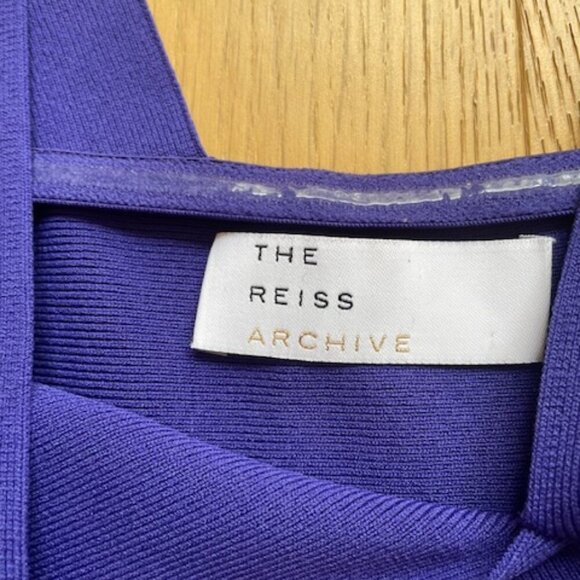 Reiss Archive Jamie Dress Blue Bandage Flare Size 4 - Picture 7 of 7